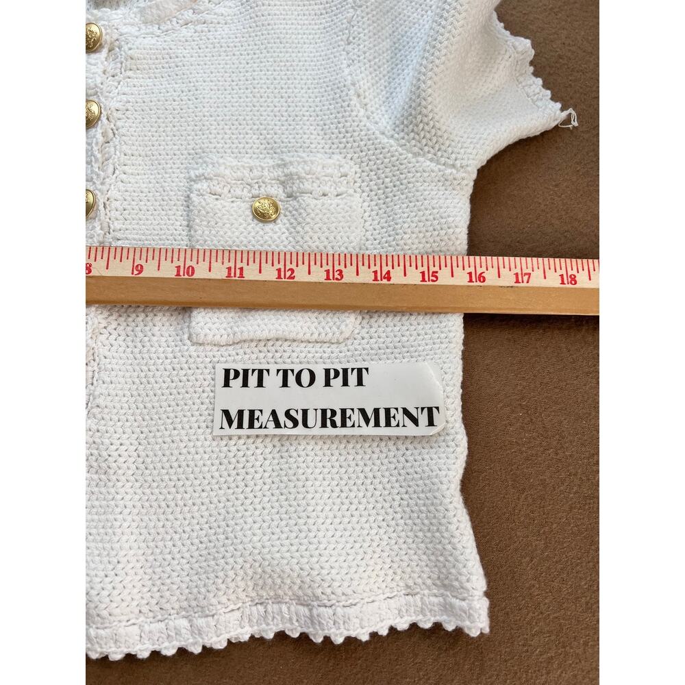 J. Crew White Cotton Blend Crochet Knit Short Sleeve Cropped Top NWT Size XS - Picture 7 of 10